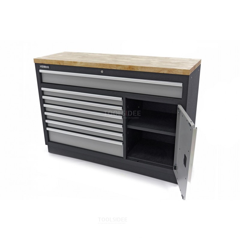 HBM 7 Loading 136 cm. Professional Tool Cabinet, Workbench With Door For Workshop Equipment
