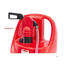 HBM Professional 75 liters mobil oppbevaringstank med manuell pumpe for bensin, diesel og oljer