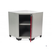 HBM Deluxe hjørneskap med dør for verksteddesign inkludert benkeplate i massivt tre 