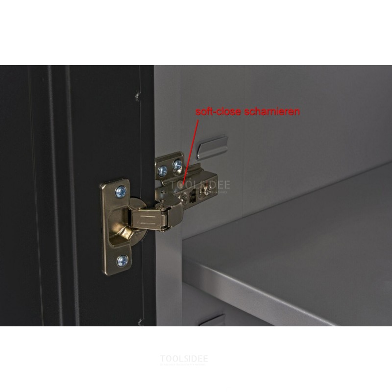 HBM Deluxe Base Cabinet Corner With Door For Workshop Equipment Including Solid Wood Worktop