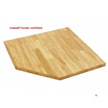 HBM Deluxe hjørneskap med dør for verksteddesign inkludert benkeplate i massivt tre 