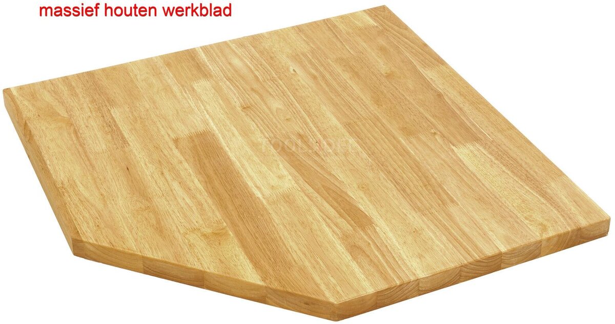 HBM Deluxe hjørneskap med dør for verksteddesign inkludert benkeplate i massivt tre 