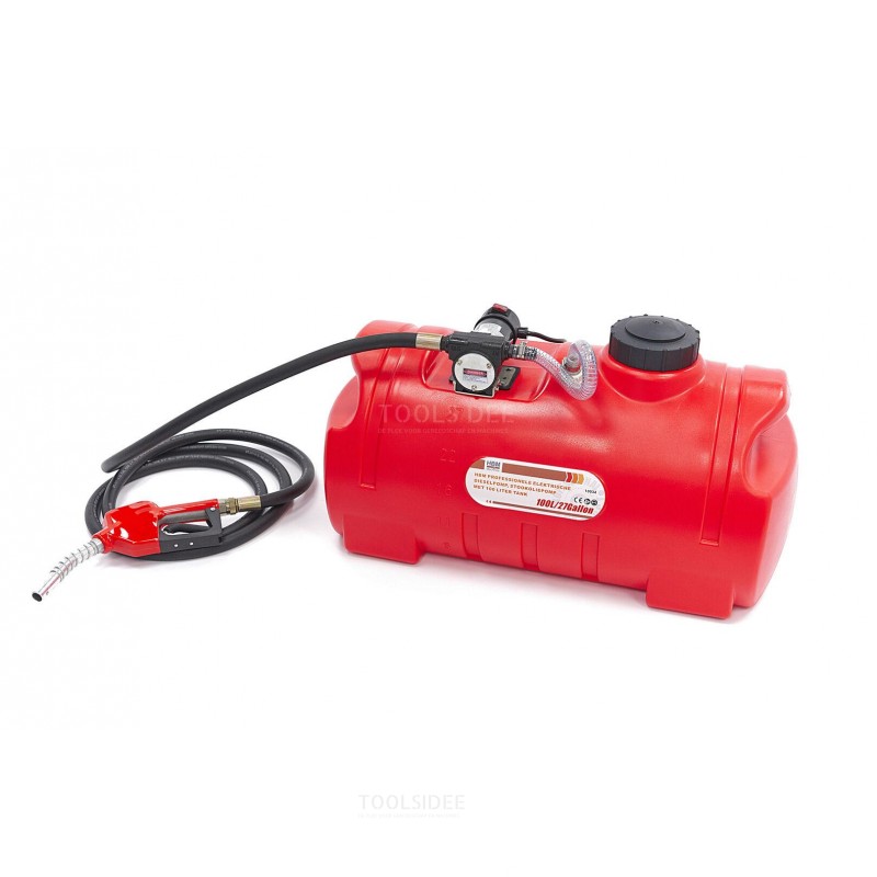 HBM Professional elektrisk dieselpump, bränsleoljepump med 100 liters tank