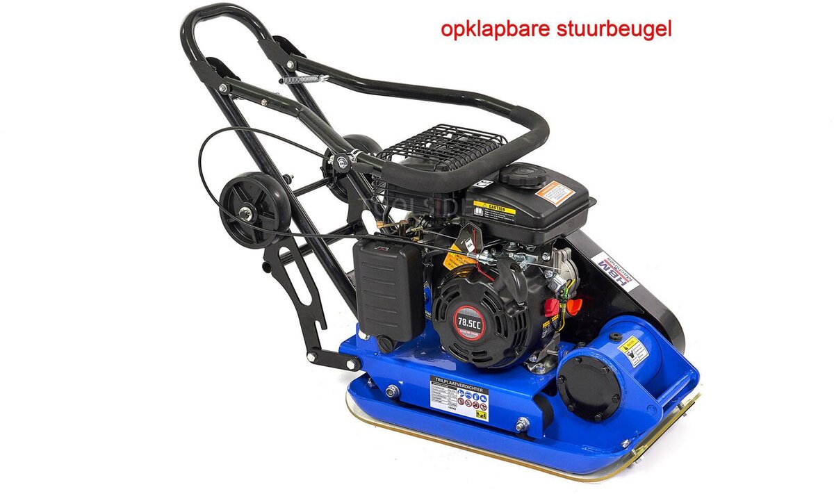 HBM Plaque vibrante avec jeu de roues et plaque de protection de la pose 8200N 2,8 HP / 78.5 CC