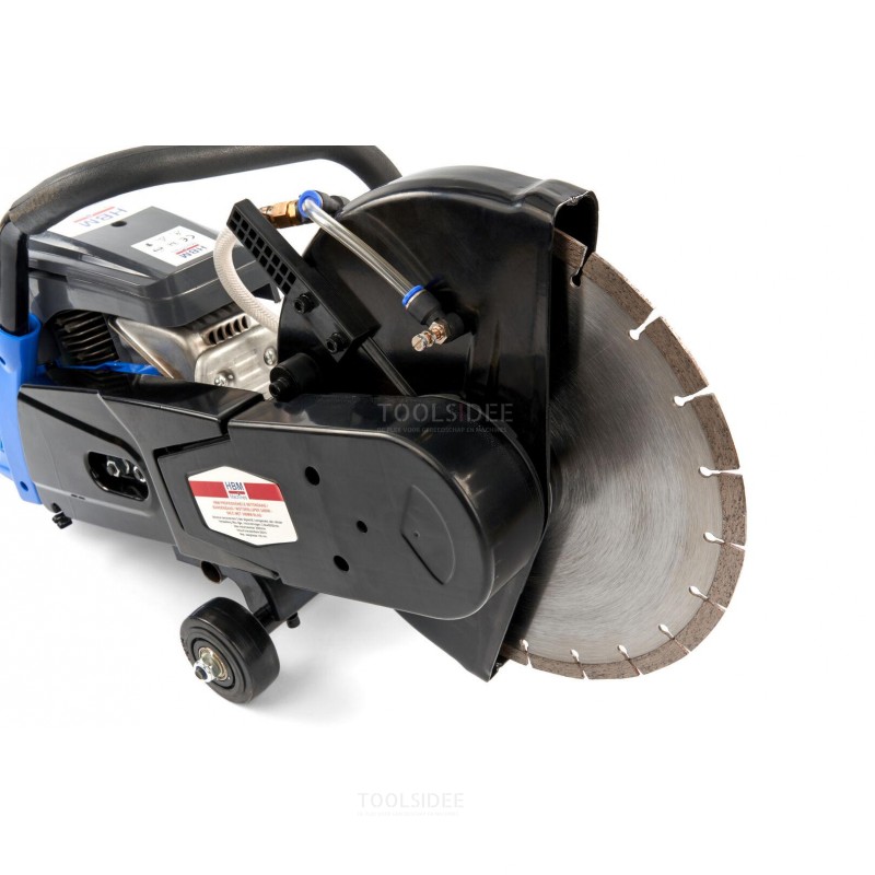 Sega professionale HBM per calcestruzzo / sega pneumatici / smerigliatrice a motore 2400W - 58 cc con lama da 300 mm