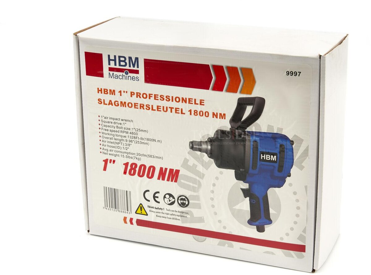 HBM 1-Profi-Schlagschrauber 1.800 Nm