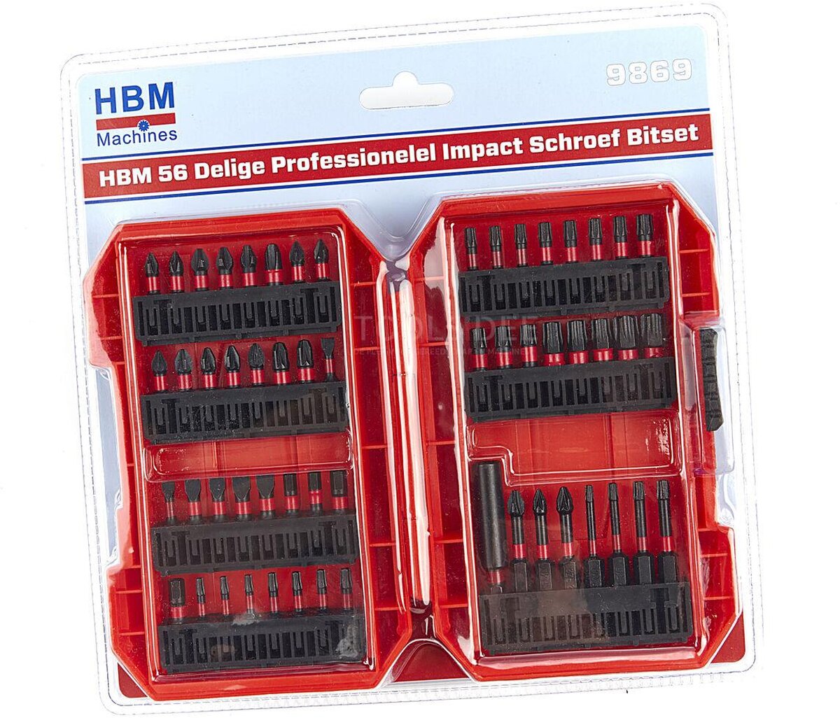 Set di punte per viti a percussione professionale HBM da 56 pezzi