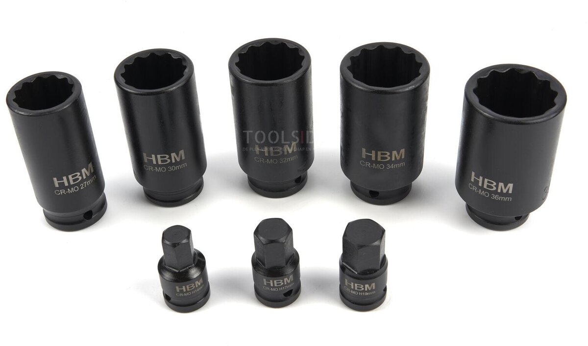 HBM 8-delt drevaksel-sæt, monteringssæt med 1/2 