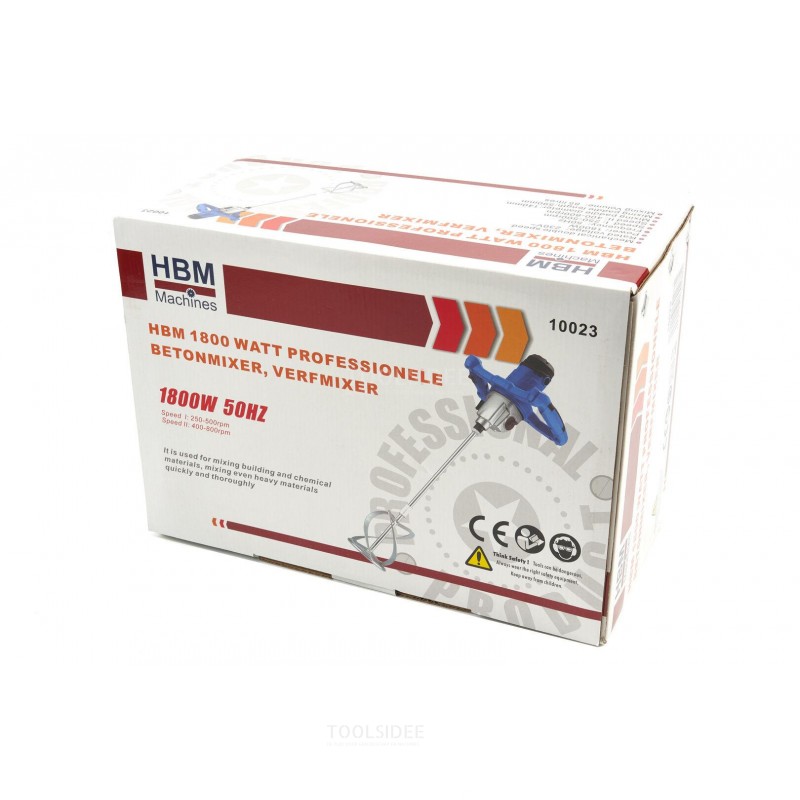HBM 1800 Watt Professional Concrete Mixer, Paint Mixer