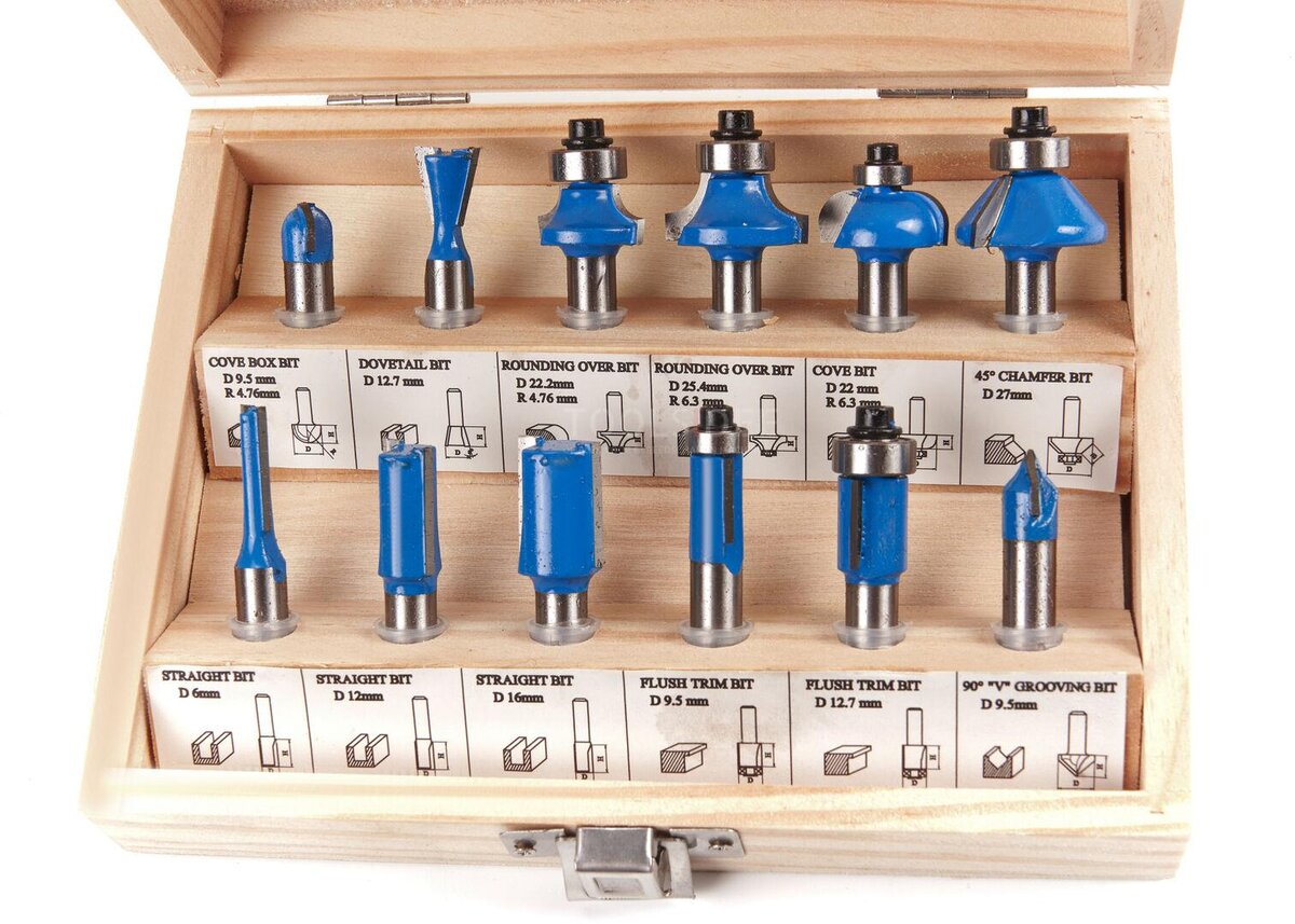 HBM 12 stykk trefresesett