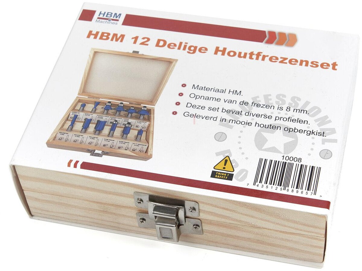 HBM 12 stykk trefresesett