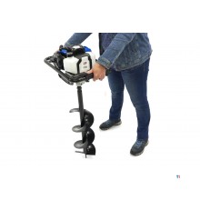 Taladro de tierra profesional HBM 52 cc con motor de gasolina - incluye 3 taladros 100/150/200 mm.
