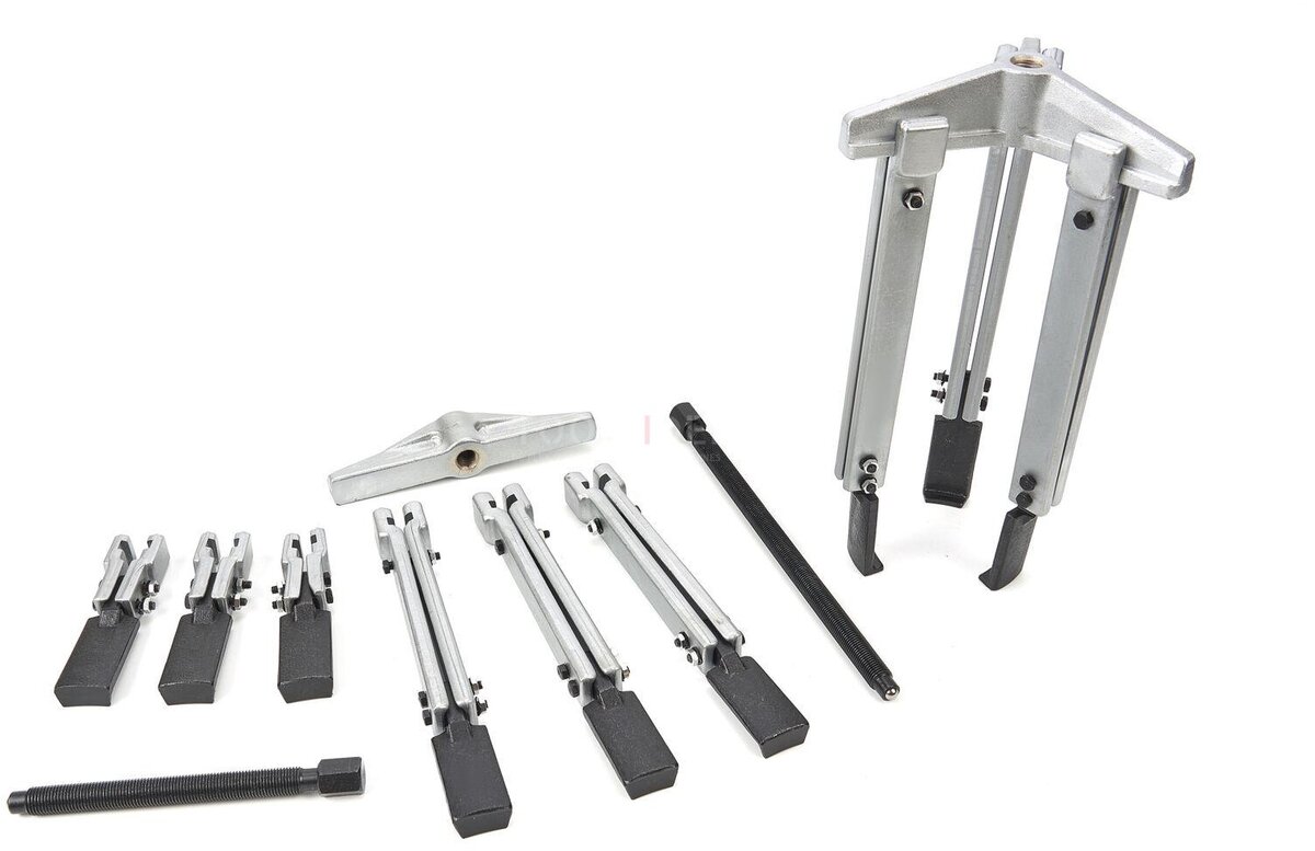 HBM 14 Piece Professional 3 Arm Puller Puller Set 105, 210, 265 mm HBM 14 Piece Professional 3 Arm Puller Puller Set 105, 210, 265 mm