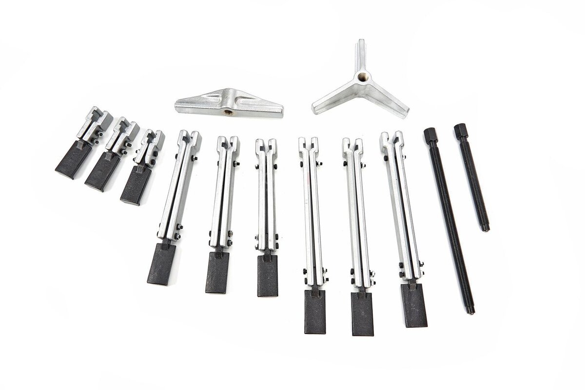 HBM 14 Piece Professional 3 Arm Puller Puller Set 105, 210, 265 mm HBM 14 Piece Professional 3 Arm Puller Puller Set 105, 210, 265 mm