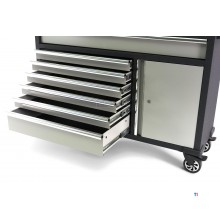 HBM 136 Cm. Professionell mobil arbetsbänk med skåpvägg och tillbehör