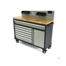 HBM 136 Cm. Professionell mobil arbetsbänk med skåpvägg och tillbehör