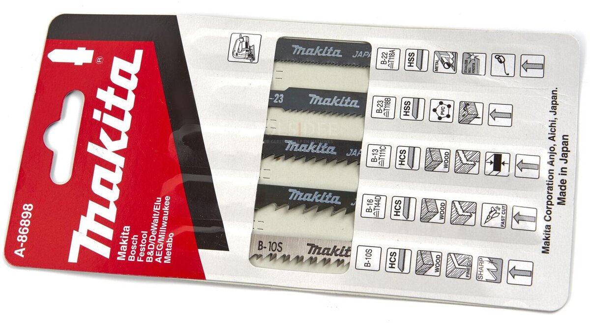 Makita 5 Delig Decoupeerzaagbladen Set voor Hout, Metaal en Kunststof