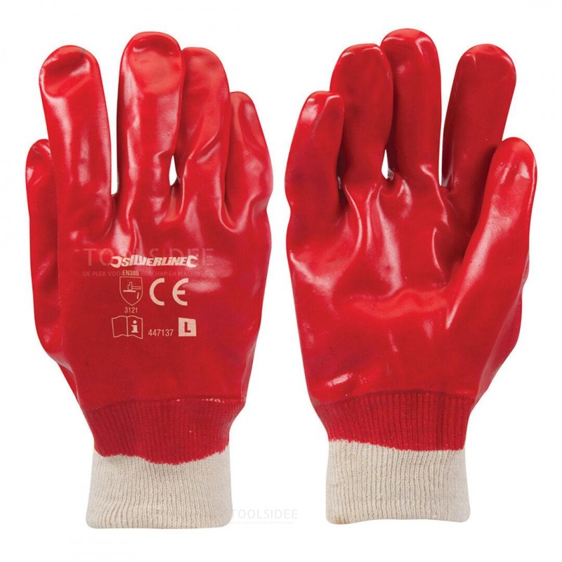 Silverline røde PVC handsker