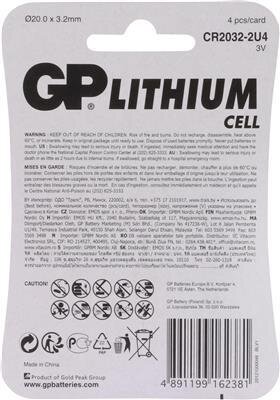 GP CR2032 Lithium knoopcel 3V 4st
