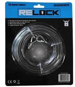 Relock Steel cable 4mm PVC coated 20m Relock Steel cable 4mm PVC coated 20m