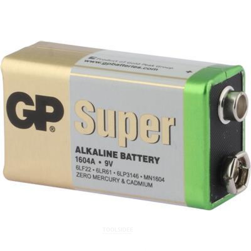 GP 9V batteri Alkaline Super 1,5V 1st