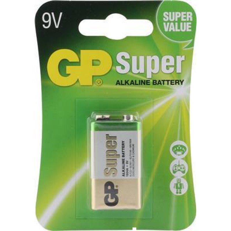 Pile GP 9V Alcaline Super 1,5V 1er