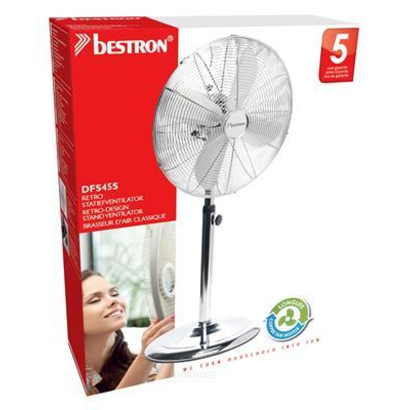 Bestron Stand fan, basket O45cm, chrome, 50W