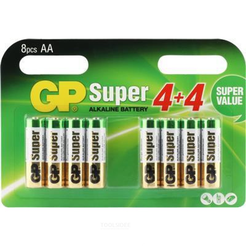 GP AA batteri Alkaline Super 1,5V 8stk