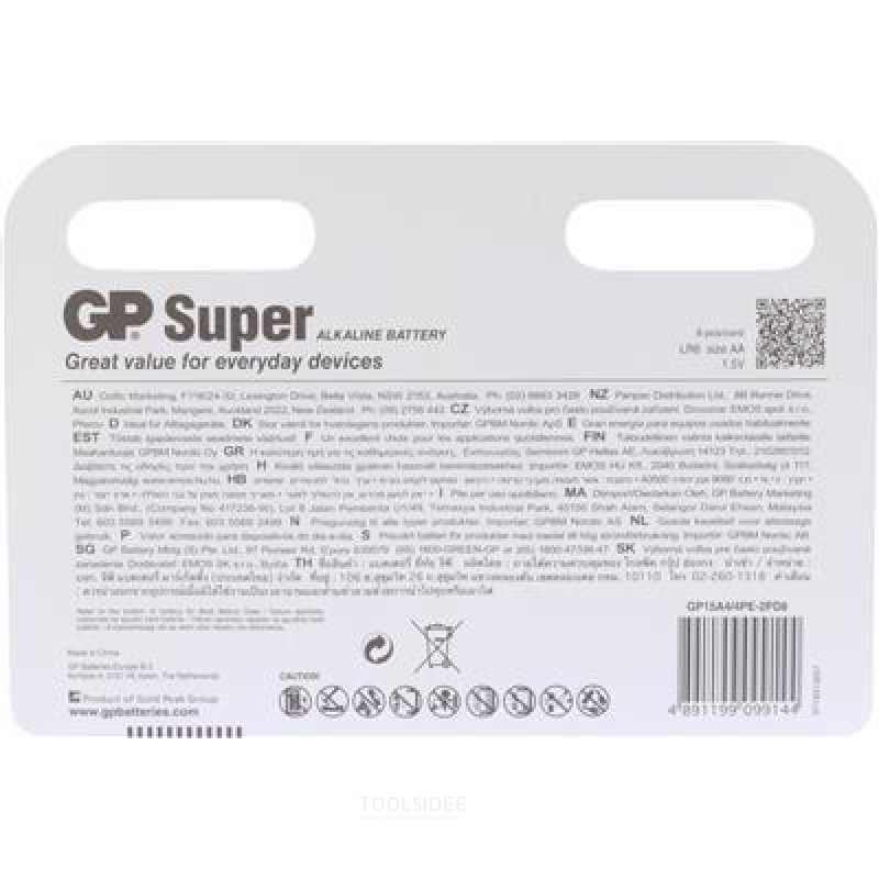 GP AA batterij Alkaline Super 1,5V 8st