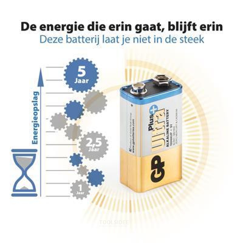 GP 9V battery Alkaline Ultra Plus 1,5V 1st