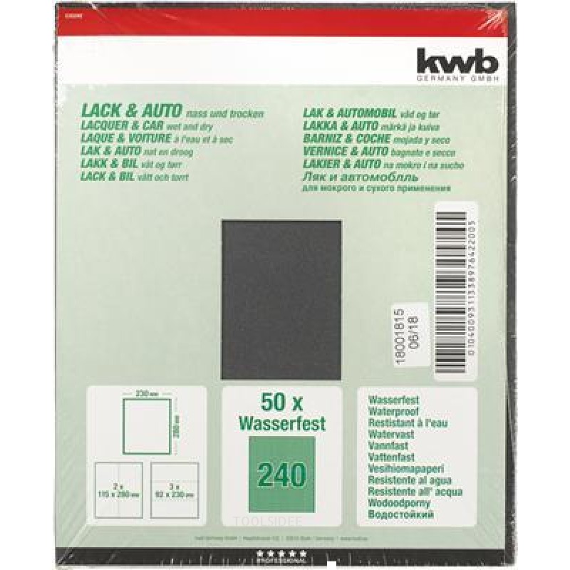 KWB Sanding sheet Waterproof K 240