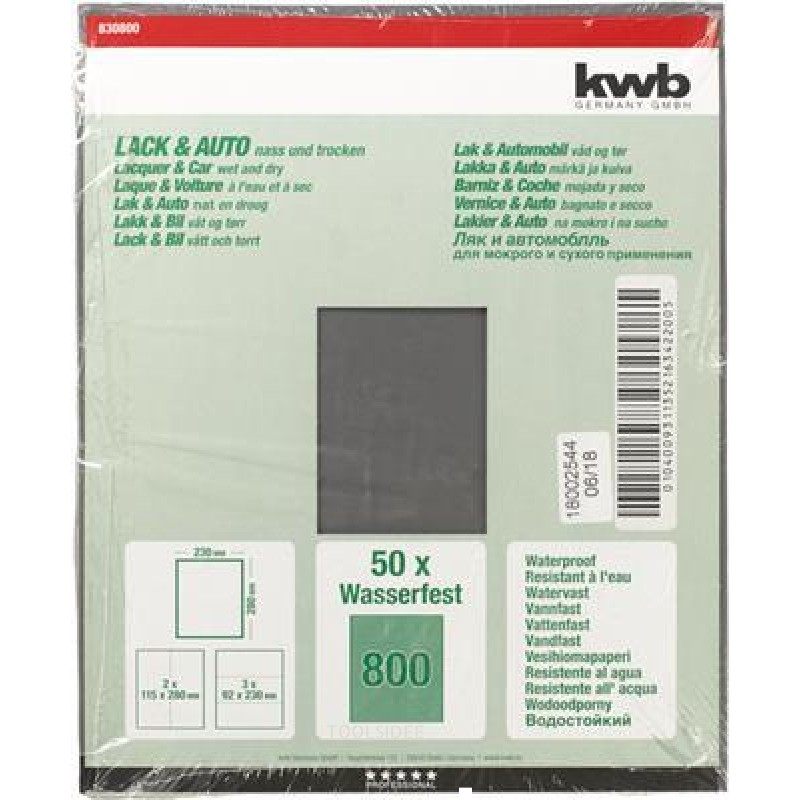 Feuille abrasive KWB Waterproof K 800