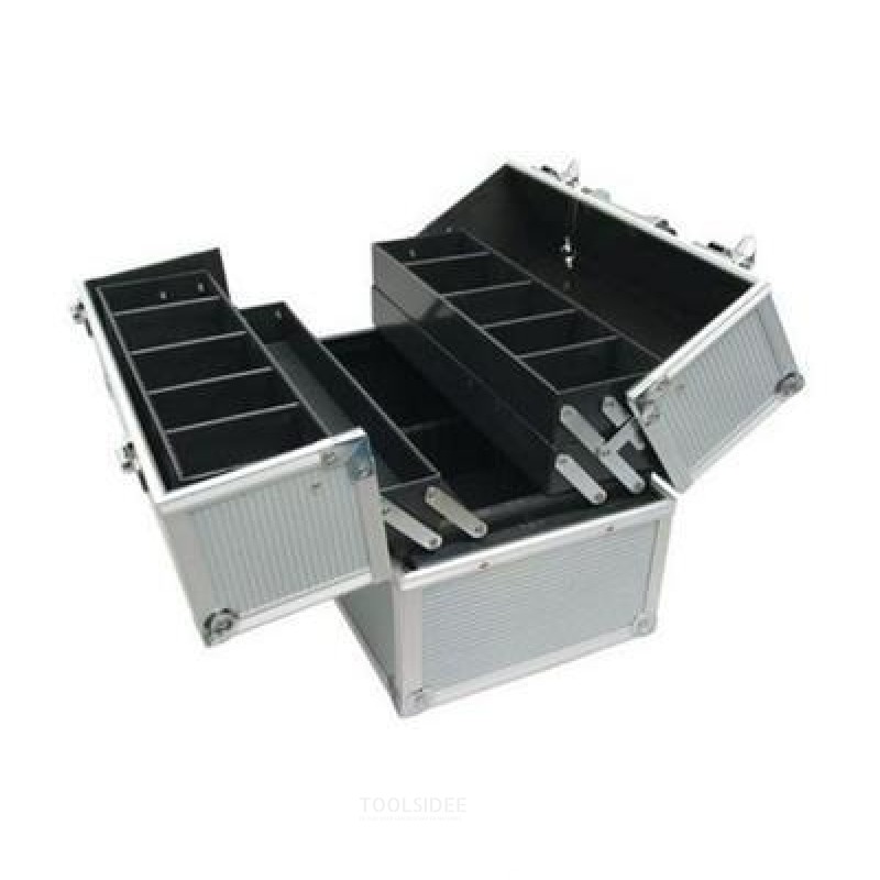 Beknopt kans naast ERRO Aluminium uitklapbare koffer, 4 trays - toolsidee.com