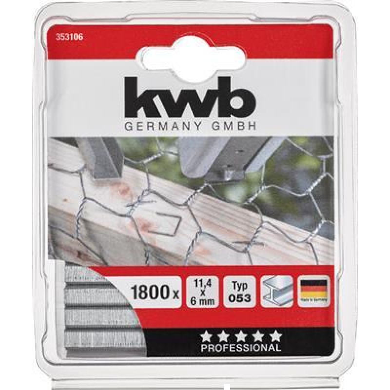 KWB 1800 Agrafe dure 053-C 6 mm Zb