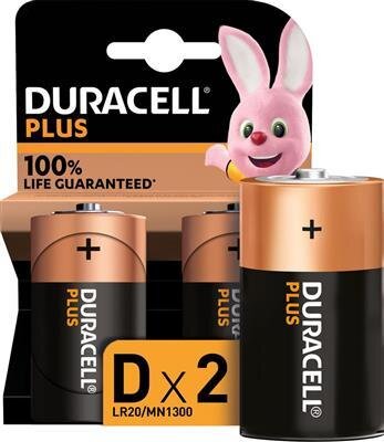 Duracell Alkaline Plus 100 D 2pcs. Duracell Alkaline Plus 100 D 2pcs.
