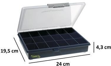Raaco Sortiment Box Assorter, 18 feste Fächer