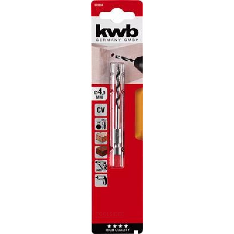 KWB Wood Drill 1-4, 6-Kant, 4 mm