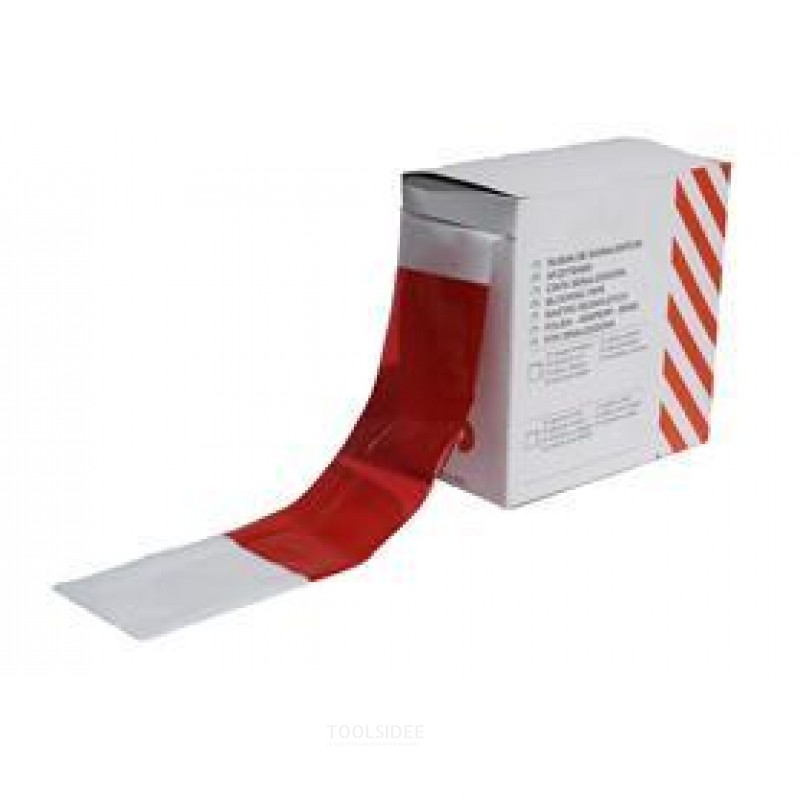 ERRO Barrierebånd, rød / hvid 80mm x 500m