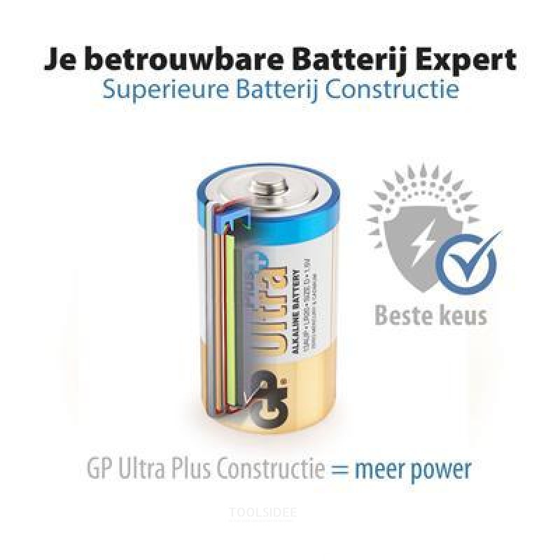 GP D Mono batterie Alkaline Ultra Plus 1.5V 2pcs