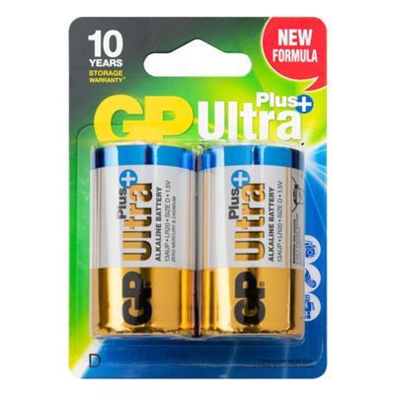 GP D Mono batteri Alkaline Ultra Plus 1,5V 2stk