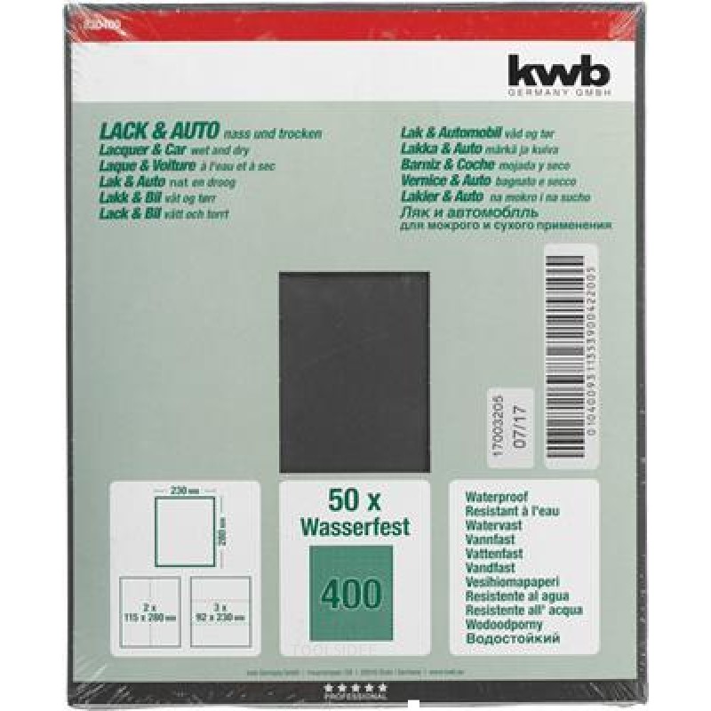 Feuille abrasive KWB Waterproof K 400