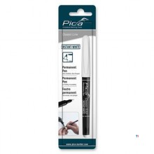Pica 532/52 Permanent Pen 1-2mm round white, blister