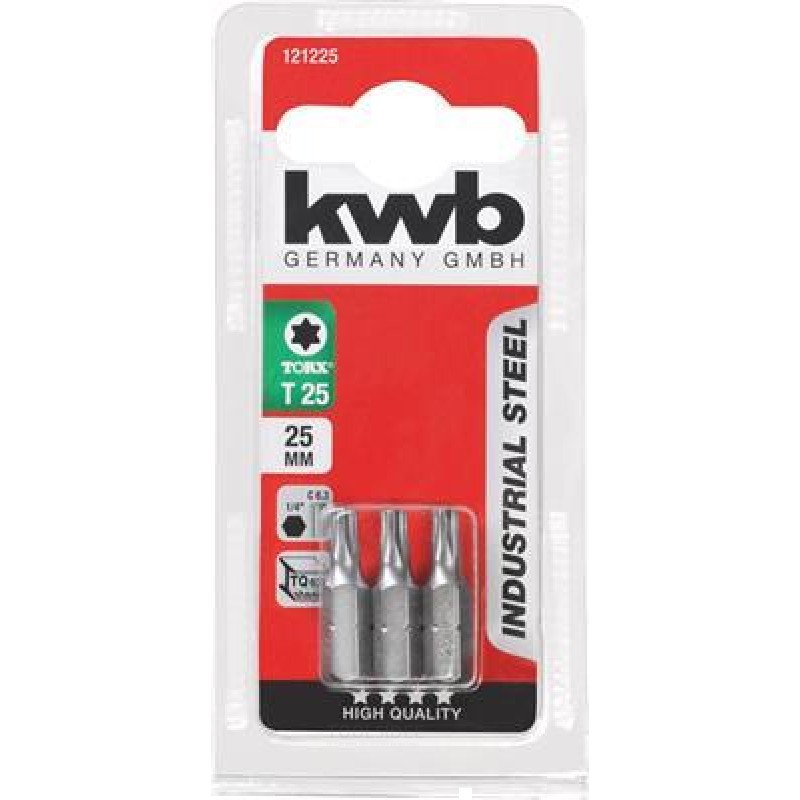 KWB 3 Screwdriver bits 25mm Torx 25 Card