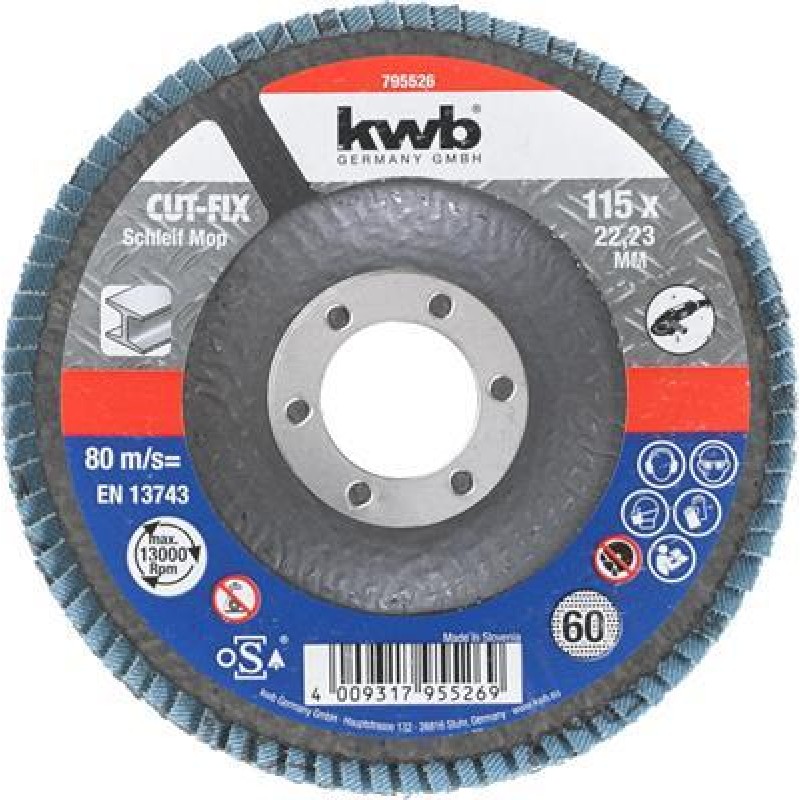 KWB Mop abrasivo Cut-Fix 115 K 60 Los