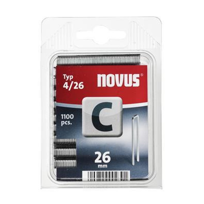 Novus hæfteklammer med smal ryg C 4/26, 1100 stk.