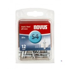 Rivet aveugle Novus S4 X 12 mm, acier S4, 20 pcs.