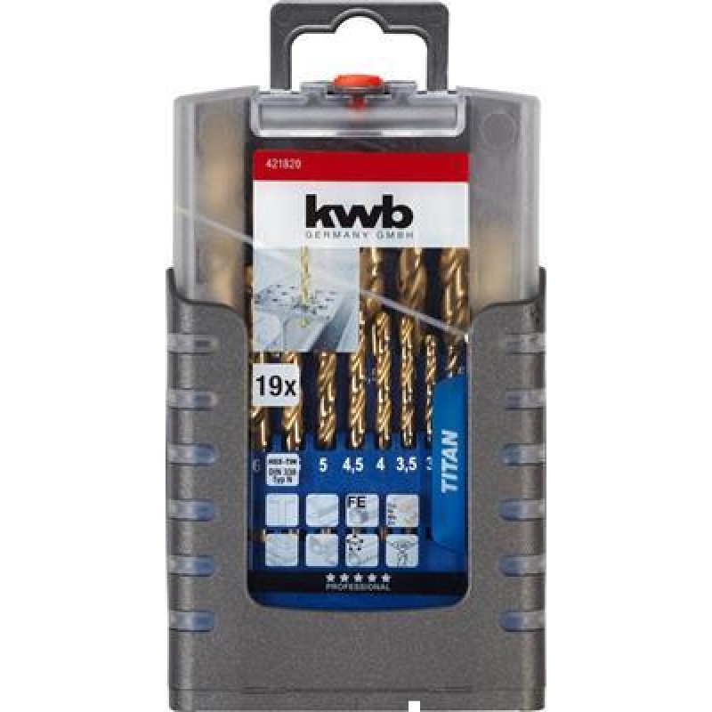 KWB Titan Drills 1-10 19-D, Comp, Box