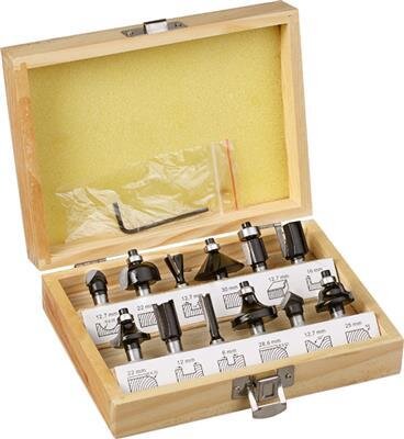 KWB Router Bit Set, 8 mm 12 pcs,