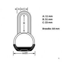 MasterLock Vorhängeschloss, 64 mm, O10 mm, massiver Stahl MasterLock Vorhängeschloss, 64 mm, O10 mm, massiver Stahl