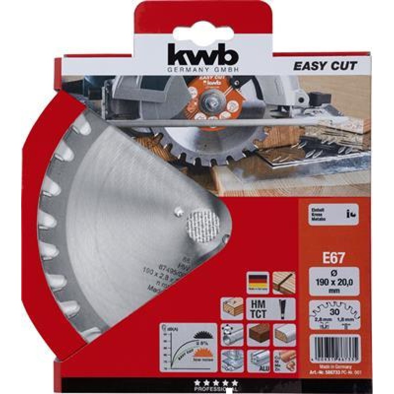 KWB Circular Sawbl, Hm 190X20 67E